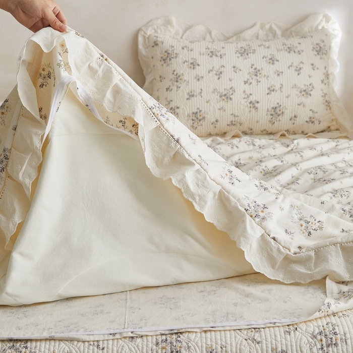 91家纺网 家纺一手货源 找家纺 （总）源舜家纺 2026新款全棉镂空花边天丝棉麻床盖款四件套