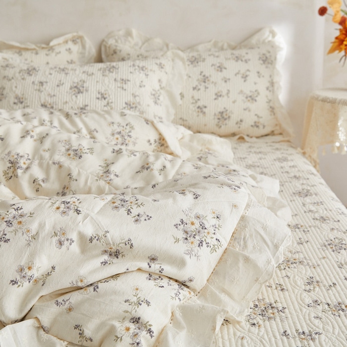 91家纺网 家纺一手货源 找家纺 （总）源舜家纺 2026新款全棉镂空花边天丝棉麻床盖款四件套