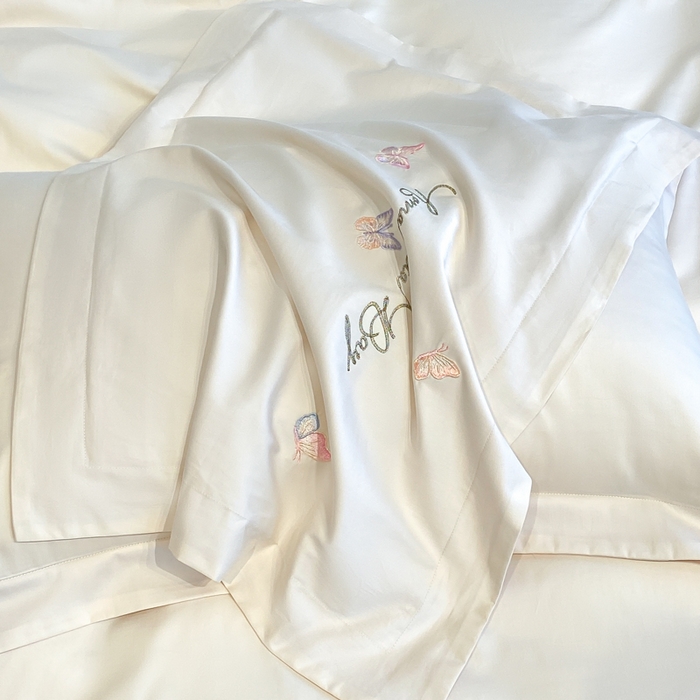 91家纺网 家纺一手货源 找家纺 （总）欣宜家纺 2025新款纯棉全棉长绒棉刺绣绣花高端礼盒蝶梦园系列四件套