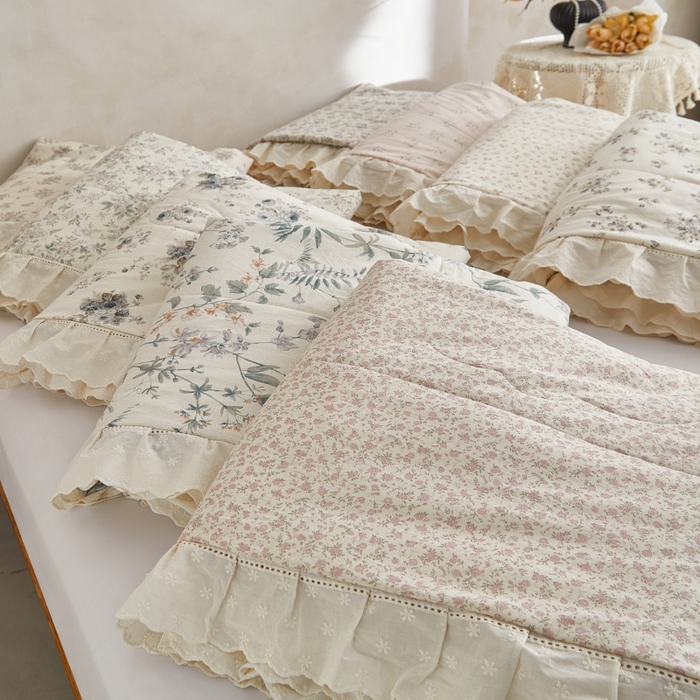 91家纺网 家纺一手货源 找家纺 源舜家纺 2026新款全棉镂空花边天丝棉麻床盖款四件套 组合