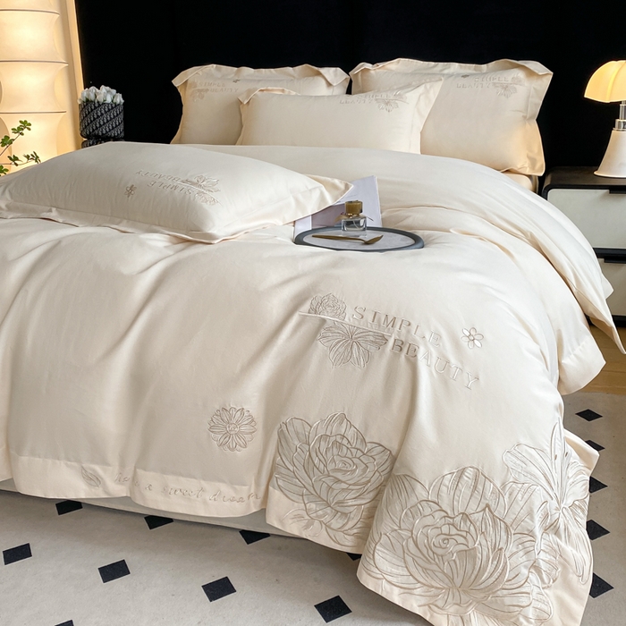 91家纺网 家纺一手货源 找家纺 （总）欣宜家纺 2025新款纯棉全棉长绒棉磨毛不掉毛刺绣绣花四件套-赫尔系列