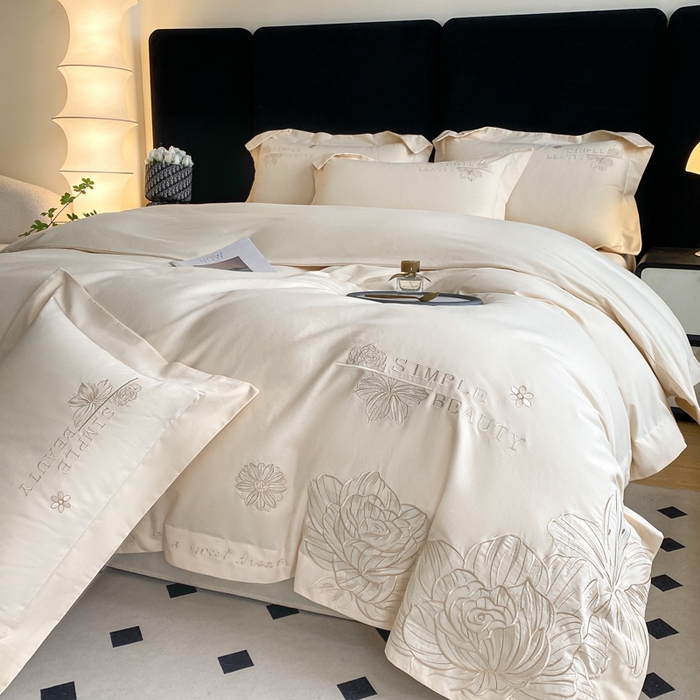 91家纺网 家纺一手货源 找家纺 （总）欣宜家纺 2025新款纯棉全棉长绒棉磨毛不掉毛刺绣绣花四件套-赫尔系列