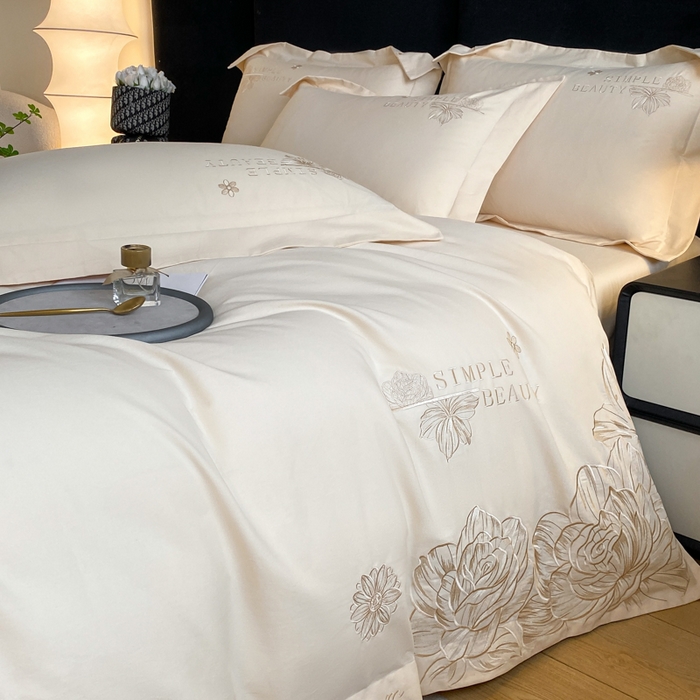 91家纺网 家纺一手货源 找家纺 （总）欣宜家纺 2025新款纯棉全棉长绒棉磨毛不掉毛刺绣绣花四件套-赫尔系列