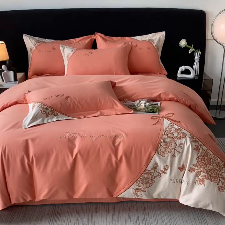 91家纺网 家纺一手货源 找家纺 （总）欣宜家纺 2025新款纯棉全棉长绒棉磨毛不掉毛四件套高端礼盒-罗德岛系列