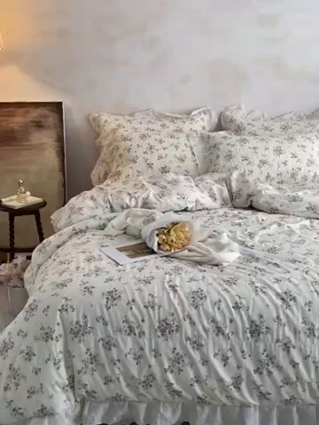 91家纺网 家纺一手货源 找家纺 （总）源舜家纺 2026新款全棉镂空花边天丝棉麻床盖款四件套