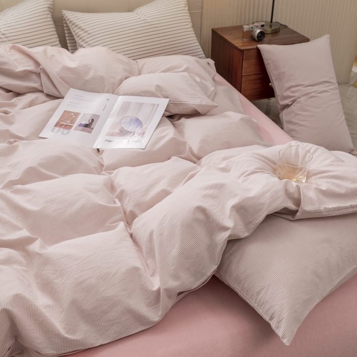 91家纺网 家纺一手货源 找家纺 （总）柠萌家居 2026新款色织水洗棉四件套单被套