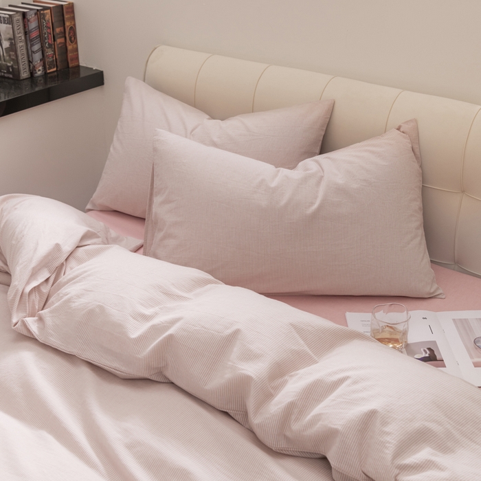 91家纺网 家纺一手货源 找家纺 （总）柠萌家居 2026新款色织水洗棉四件套单被套