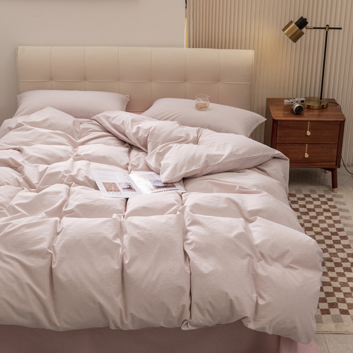 91家纺网 家纺一手货源 找家纺 （总）柠萌家居 2026新款色织水洗棉四件套单被套