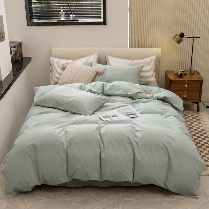 91家纺网 家纺一手货源 找家纺 （总）柠萌家居 2026新款色织水洗棉四件套单被套