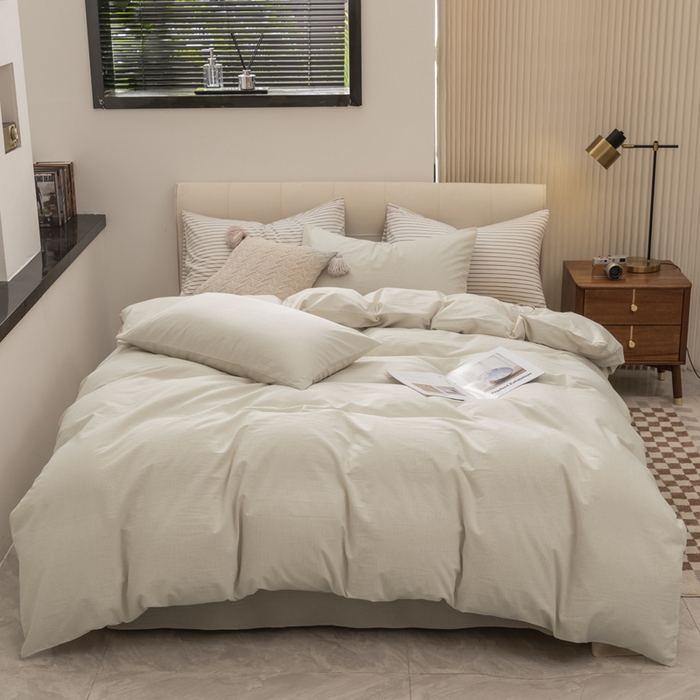 91家纺网 家纺一手货源 找家纺 （总）柠萌家居 2026新款色织水洗棉四件套单被套