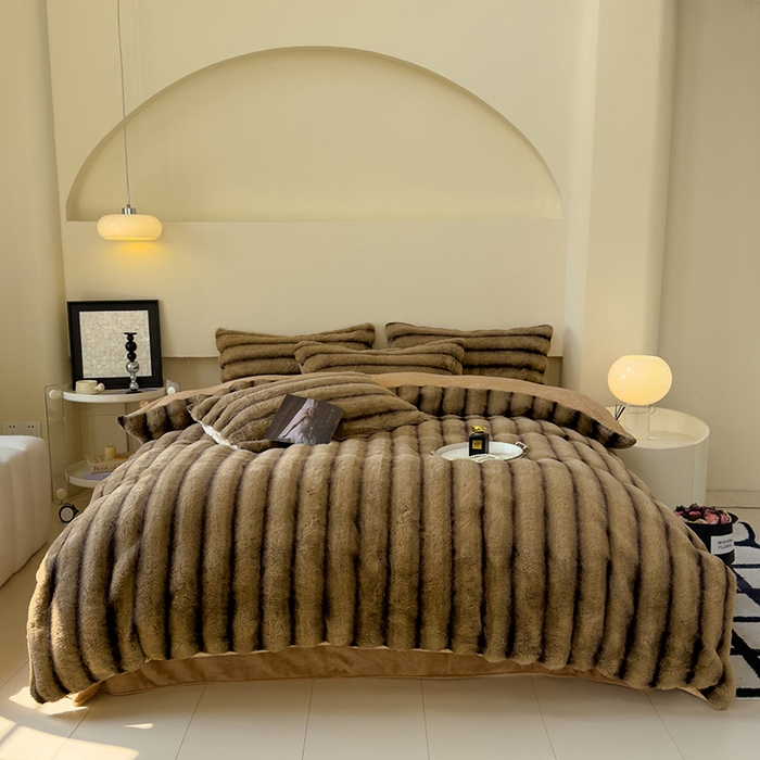 （总）欣宜家纺 2025新款兔兔绒牛奶绒加厚兔毛保暖四件套