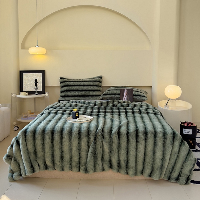 91家纺网 家纺一手货源 找家纺 （总）欣宜家纺 2025新款兔兔绒牛奶绒加厚兔毛保暖四件套