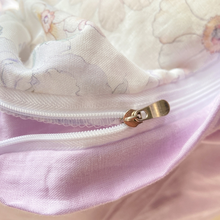 91家纺网 家纺一手货源 找家纺 红淳家纺 2026新款全棉A类双层纱四件套 花漾