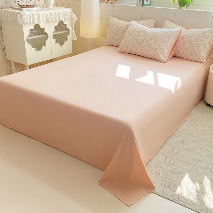 91家纺网 家纺一手货源 找家纺 红淳家纺 2026新款全棉A类双层纱四件套 秘境花园-粉