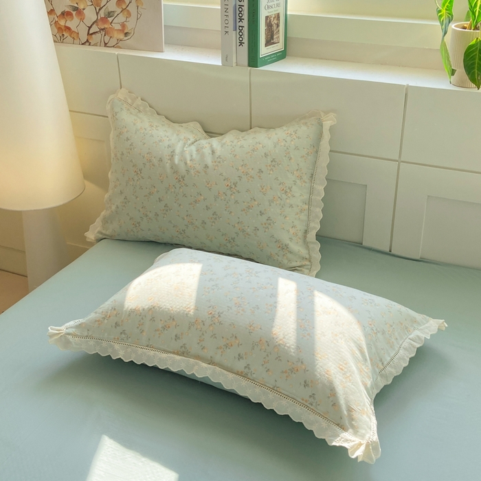 91家纺网 家纺一手货源 找家纺 红淳家纺 2026新款全棉A类双层纱四件套 秘境花园-绿