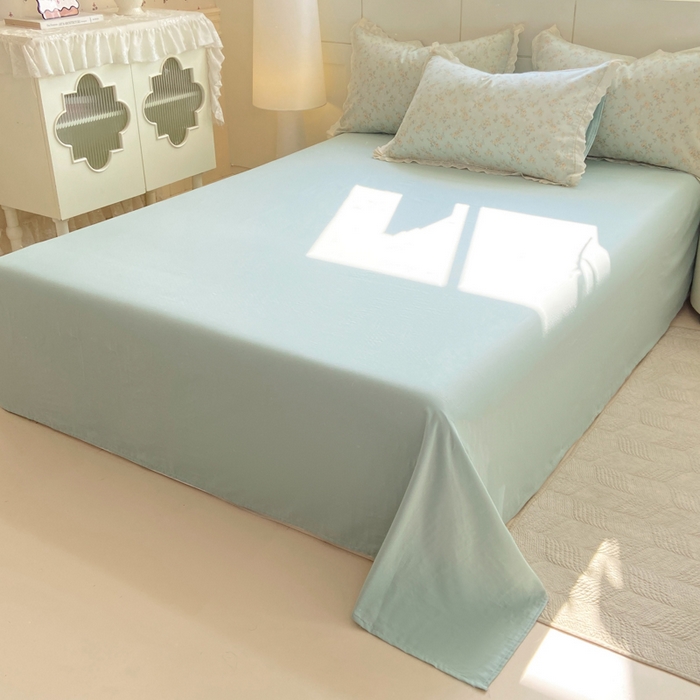 91家纺网 家纺一手货源 找家纺 红淳家纺 2026新款全棉A类双层纱四件套 秘境花园-绿