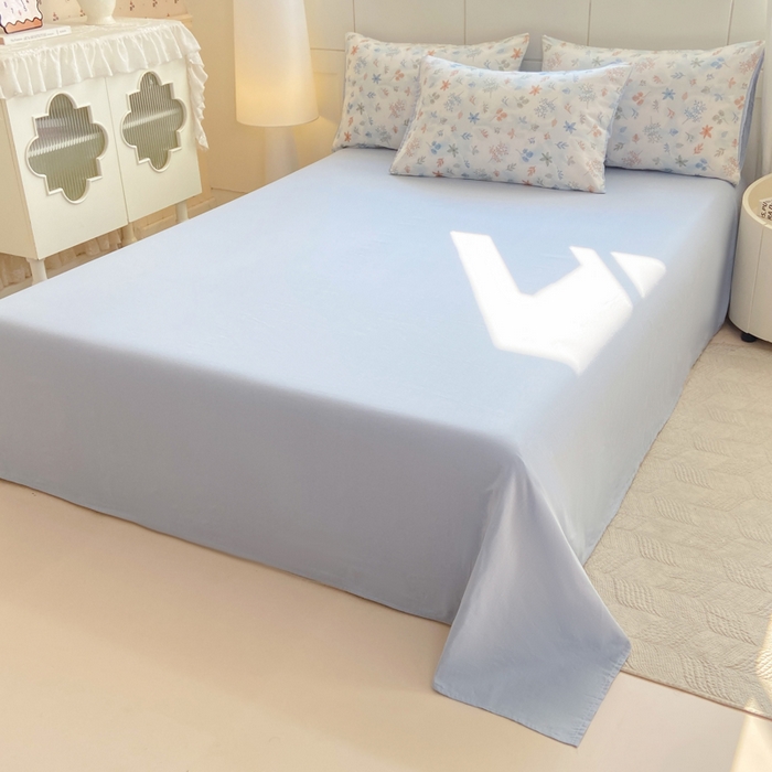 91家纺网 家纺一手货源 找家纺 红淳家纺 2026新款全棉A类双层纱四件套 枝蔓-蓝