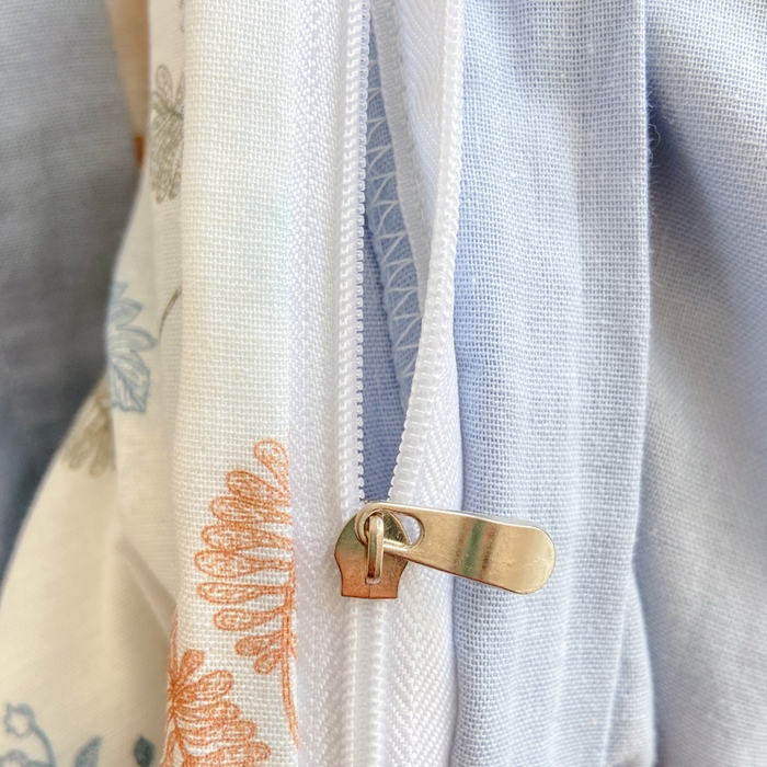 91家纺网 家纺一手货源 找家纺 红淳家纺 2026新款全棉A类双层纱四件套 枝蔓-蓝