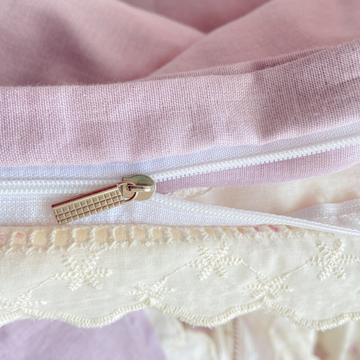 91家纺网 家纺一手货源 找家纺 红淳家纺 2026新款全棉A类双层纱四件套 紫纱-米