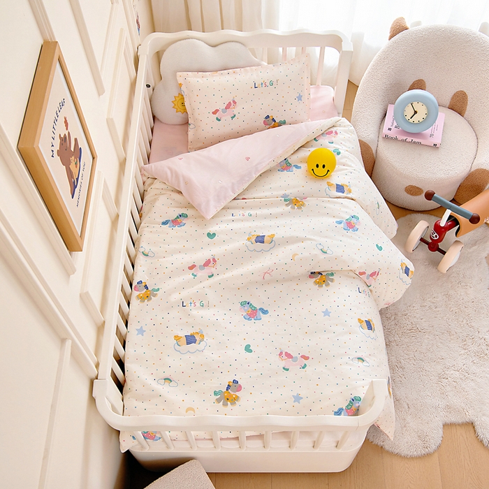 91家纺网 家纺一手货源 找家纺 （总）芭伯妮2025AB版全棉幼儿园三件套儿童被子套件六件套