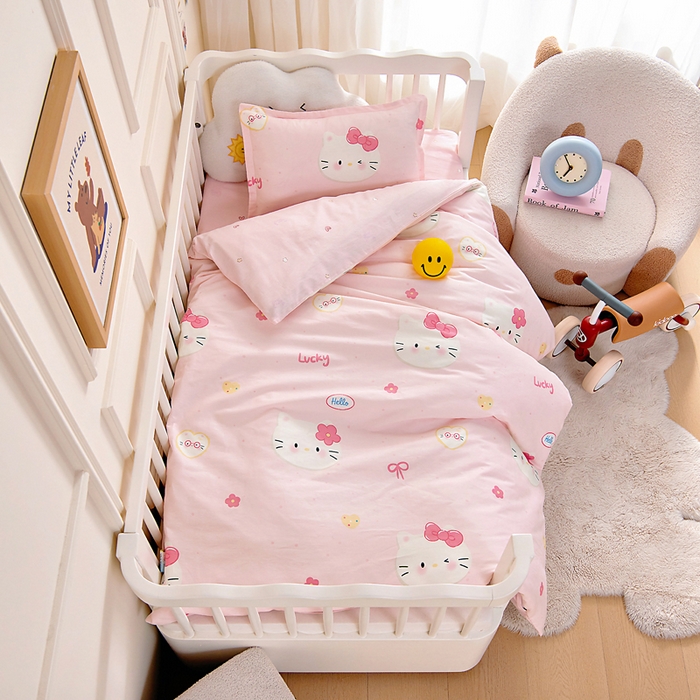 91家纺网 家纺一手货源 找家纺 （总）芭伯妮2025AB版全棉幼儿园三件套儿童被子套件六件套