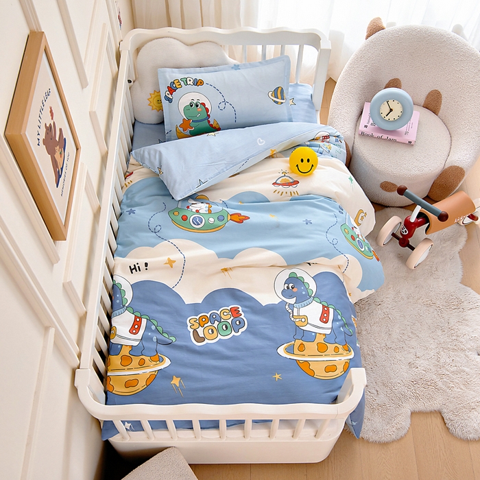 91家纺网 家纺一手货源 找家纺 （总）芭伯妮2025AB版全棉幼儿园三件套儿童被子套件六件套