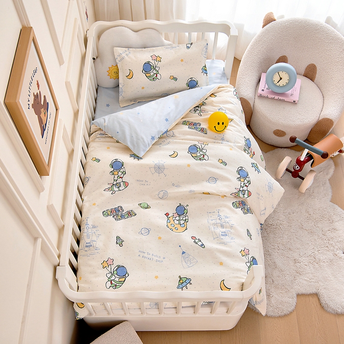 91家纺网 家纺一手货源 找家纺 （总）芭伯妮2025AB版全棉幼儿园三件套儿童被子套件六件套