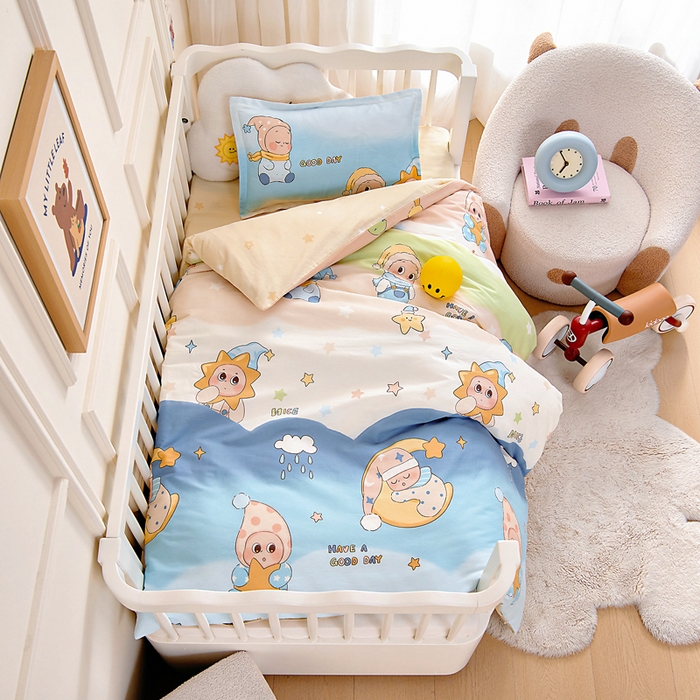 91家纺网 家纺一手货源 找家纺 （总）芭伯妮2025AB版全棉幼儿园三件套儿童被子套件六件套