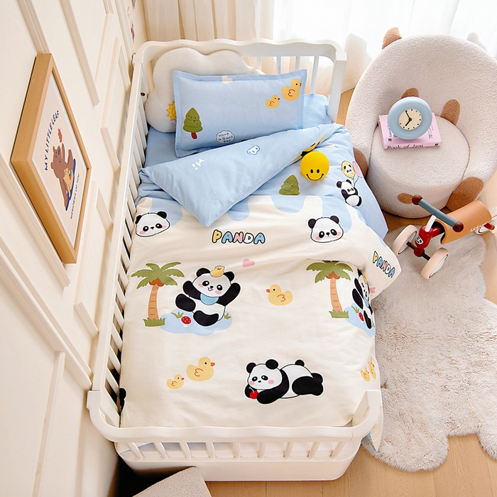 91家纺网 家纺一手货源 找家纺 （总）芭伯妮2025AB版全棉幼儿园三件套儿童被子套件六件套