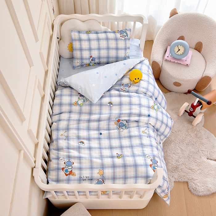 91家纺网 家纺一手货源 找家纺 （总）芭伯妮2025AB版全棉幼儿园三件套儿童被子套件六件套