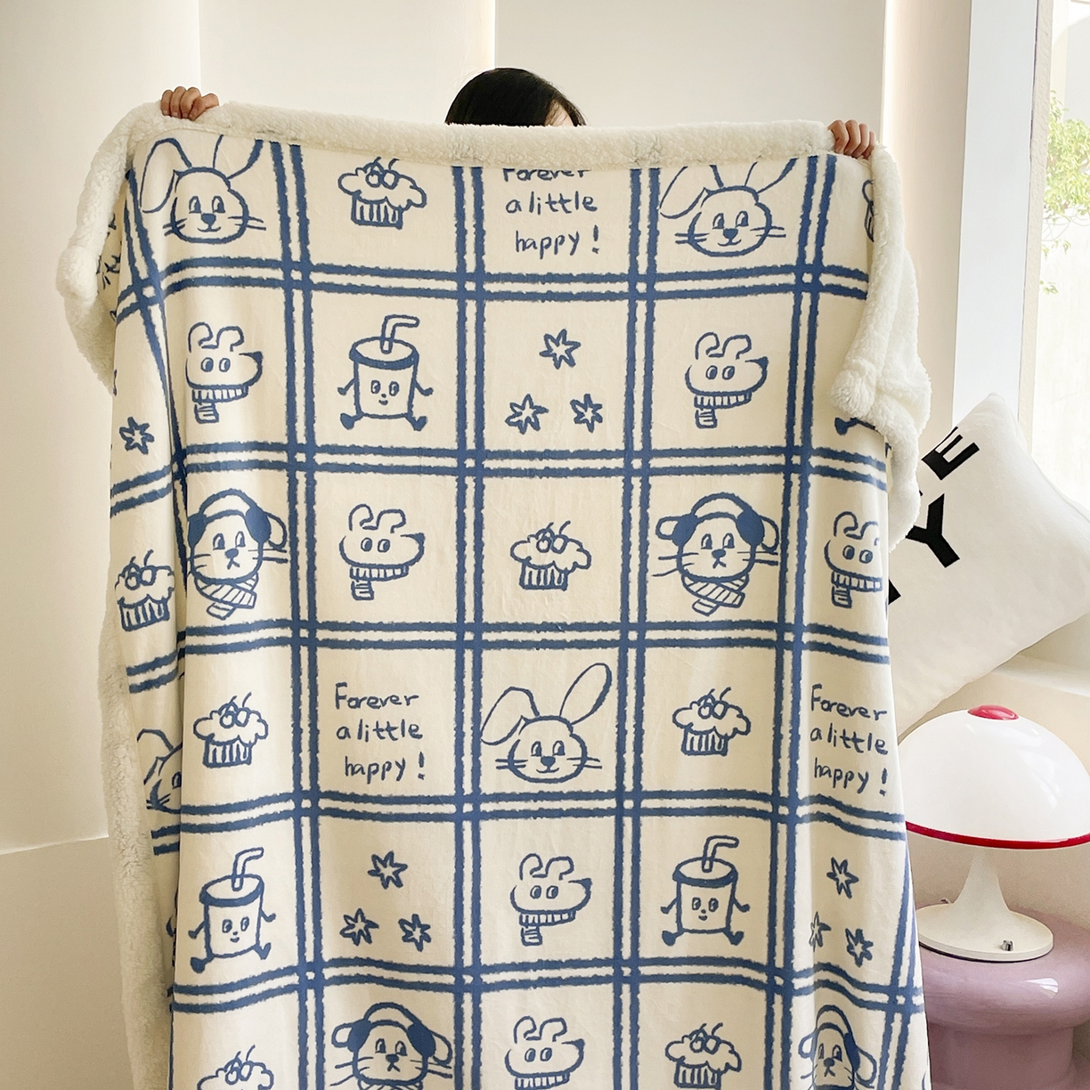 91家纺网 家纺一手货源 找家纺 （总）欣宜家纺 2025新款印花牛奶绒羊羔绒盖毯毛毯午休毯卡通多功能沙发毯