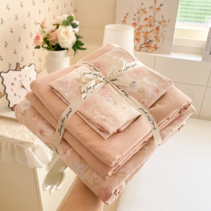 91家纺网 家纺一手货源 找家纺 （总）红淳家纺 2026新款全棉A类双层纱四件套