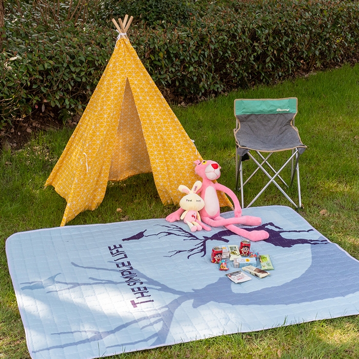 91家纺网 家纺一手货源 找家纺 （总）欣宜家纺 2025新款INS风绗缝加厚防水野餐草坪垫