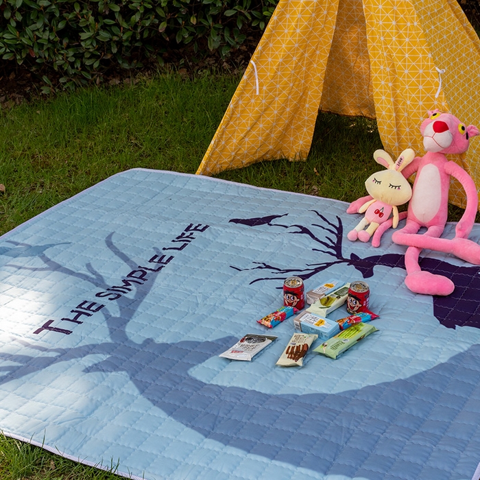 91家纺网 家纺一手货源 找家纺 （总）欣宜家纺 2025新款INS风绗缝加厚防水野餐草坪垫