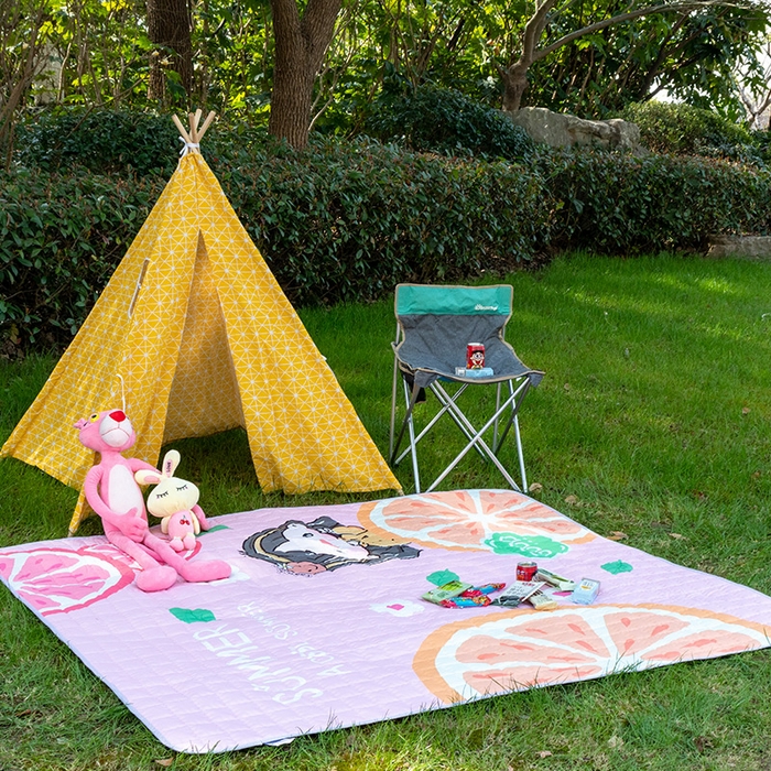 91家纺网 家纺一手货源 找家纺 （总）欣宜家纺 2025新款INS风绗缝加厚防水野餐草坪垫