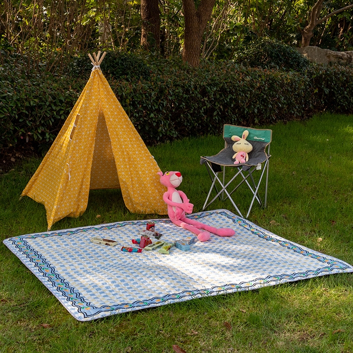 91家纺网 家纺一手货源 找家纺 （总）欣宜家纺 2025新款INS风绗缝加厚防水野餐草坪垫