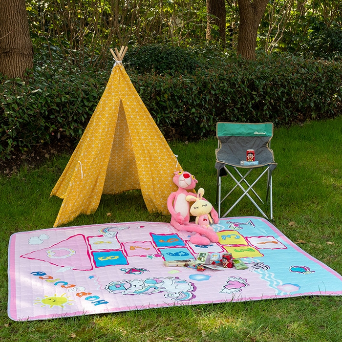 91家纺网 家纺一手货源 找家纺 （总）欣宜家纺 2025新款INS风绗缝加厚防水野餐草坪垫