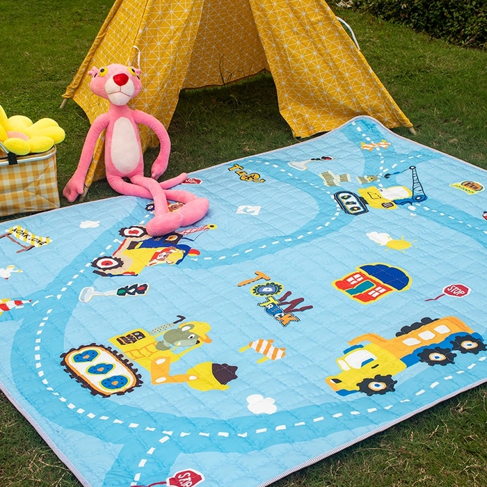 91家纺网 家纺一手货源 找家纺 （总）欣宜家纺 2025新款INS风绗缝加厚防水野餐草坪垫