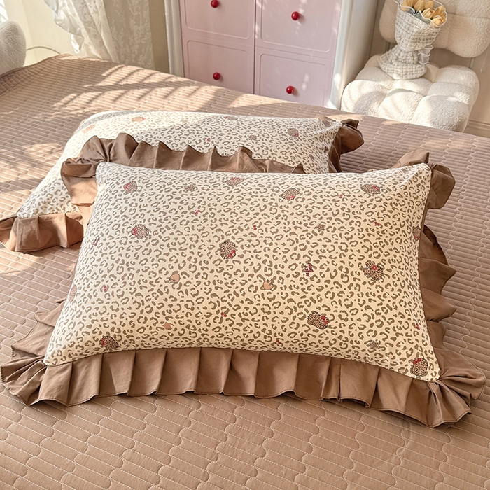 91家纺网 家纺一手货源 找家纺 韩约家纺 2026新款韩式花边古法棉感床盖四件套 萝莉