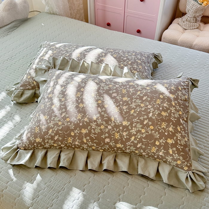 91家纺网 家纺一手货源 找家纺 韩约家纺 2026新款韩式花边古法棉感床盖四件套 知否