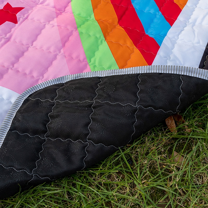 91家纺网 家纺一手货源 找家纺 欣宜家纺 2025新款INS风绗缝加厚防水野餐草坪垫 独角兽