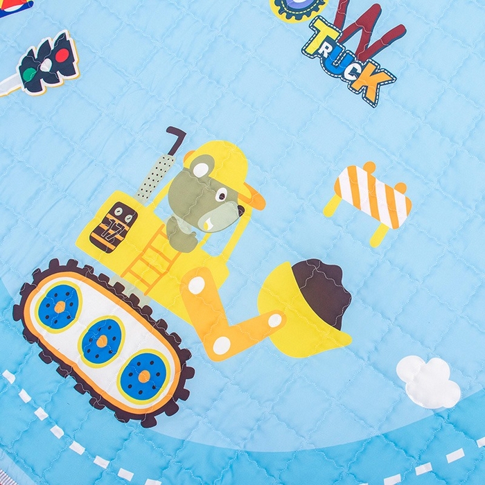 91家纺网 家纺一手货源 找家纺 欣宜家纺 2025新款INS风绗缝加厚防水野餐草坪垫 挖掘机