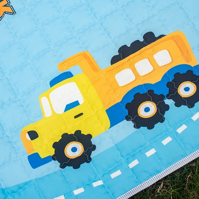 91家纺网 家纺一手货源 找家纺 欣宜家纺 2025新款INS风绗缝加厚防水野餐草坪垫 挖掘机