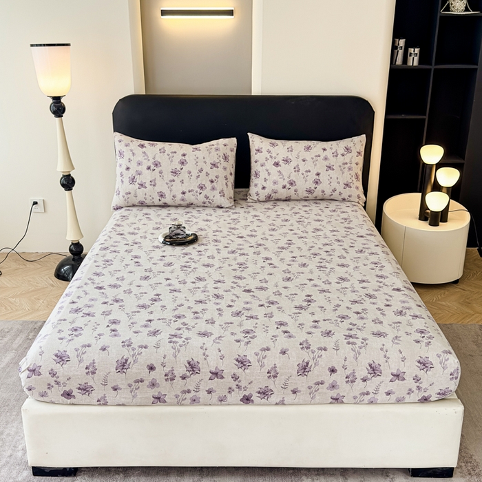 （总）欣宜家纺 2025新款高克重双层纱仿麻皱皱纱原麻床笠