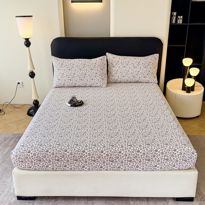 91家纺网 家纺一手货源 找家纺 欣宜家纺 2025新款高克重双层纱仿麻皱皱纱原麻床笠 晴雪