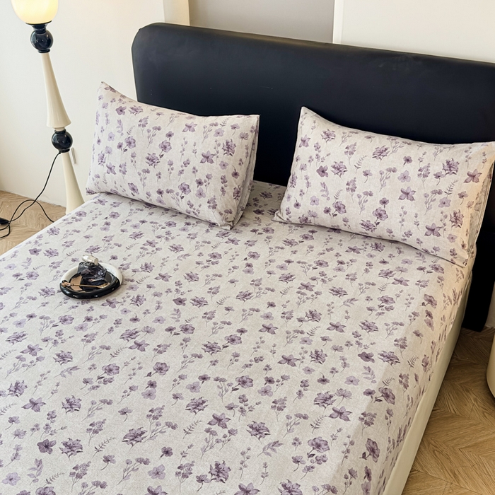 91家纺网 家纺一手货源 找家纺 欣宜家纺 2025新款高克重双层纱仿麻皱皱纱原麻床笠 暗香