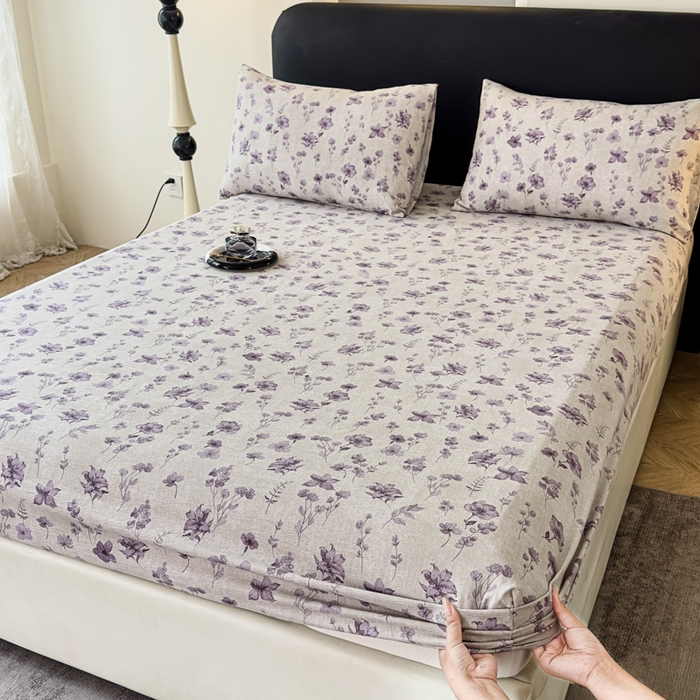 91家纺网 家纺一手货源 找家纺 欣宜家纺 2025新款高克重双层纱仿麻皱皱纱原麻床笠 暗香