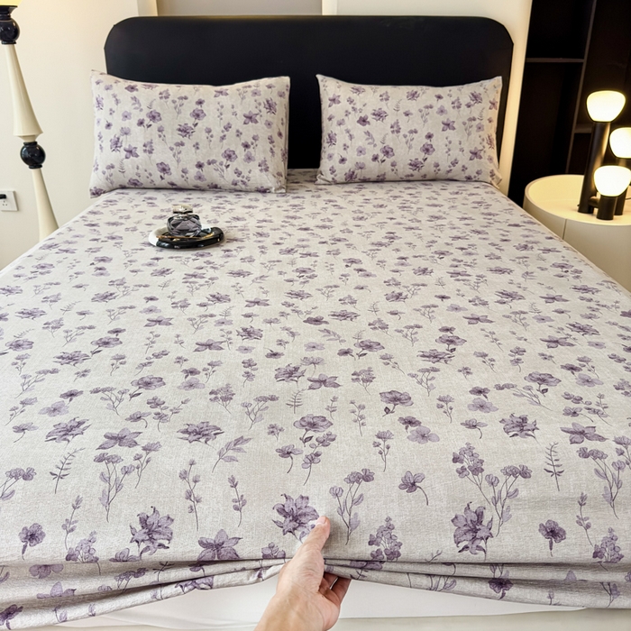 91家纺网 家纺一手货源 找家纺 欣宜家纺 2025新款高克重双层纱仿麻皱皱纱原麻床笠 暗香