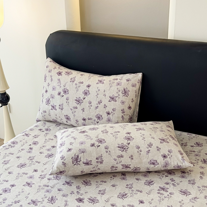 91家纺网 家纺一手货源 找家纺 欣宜家纺 2025新款高克重双层纱仿麻皱皱纱原麻床笠 暗香