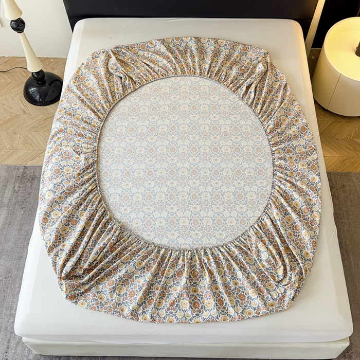 91家纺网 家纺一手货源 找家纺 欣宜家纺 2025新款高克重双层纱仿麻皱皱纱原麻床笠 春半